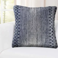 Pillows>Kirklands Home and Ivory Textured Wavy Accent Pillow Blue