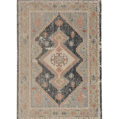 Kirklands Home and Ivory Traditional Motif Area Rug, 5x7 Blue