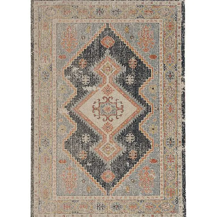 Kirklands Home and Ivory Traditional Motif Area Rug, 5x7 Blue