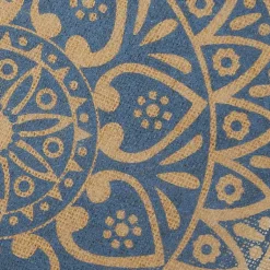 Kirklands Home Blue and Natural Print Round Placemats, Set of 6 Outlet
