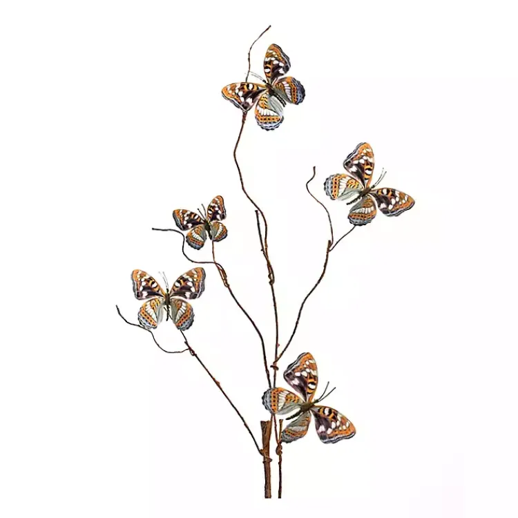 Stems & Bouquets>Kirklands Home Blue and Orange Butterfly Twig Sprays, Set of 6