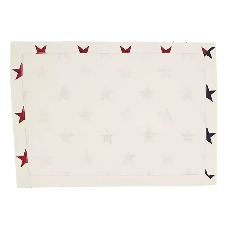 Kirklands Home Blue and Red Americana Stars Placemats, Set of 4 Hot