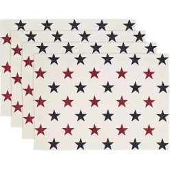 Kirklands Home Blue and Red Americana Stars Placemats, Set of 4 Hot