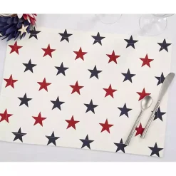 Kirklands Home Blue and Red Americana Stars Placemats, Set of 4 Hot