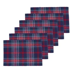 Christmas Dining & Entertaining>Kirklands Home Blue and Red Douglas Plaid Placemats, Set of 6
