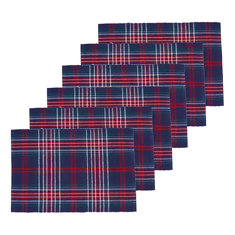 Christmas Dining & Entertaining>Kirklands Home Blue and Red Douglas Plaid Placemats, Set of 6