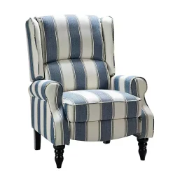 Kirklands Home Blue and Tan Stripe Traditional Recliner Hot
