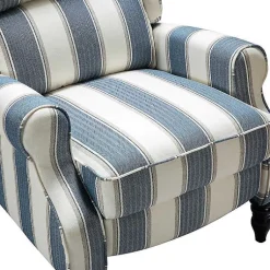 Kirklands Home Blue and Tan Stripe Traditional Recliner Hot