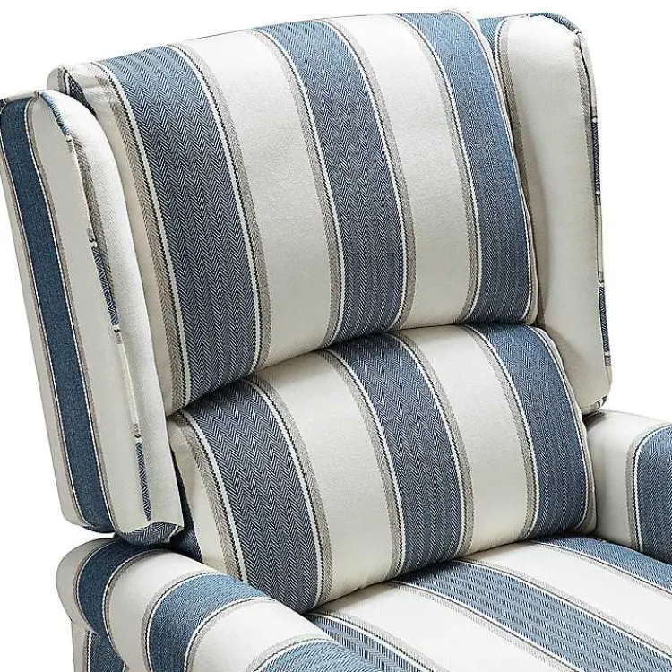 Kirklands Home Blue and Tan Stripe Traditional Recliner Hot
