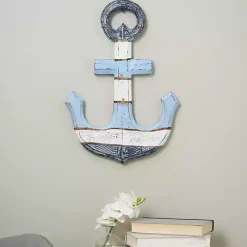 Kirklands Home Blue and White Anchor Wall Plaque New