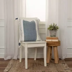 Pillows>Kirklands Home Blue and White Block Loop Throw Pillow