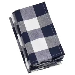 Kirklands Home Blue and White Buffalo Check Napkins, Set of 4 Sale