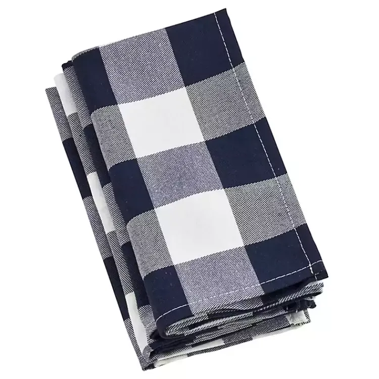 Kirklands Home Blue and White Buffalo Check Napkins, Set of 4 Sale