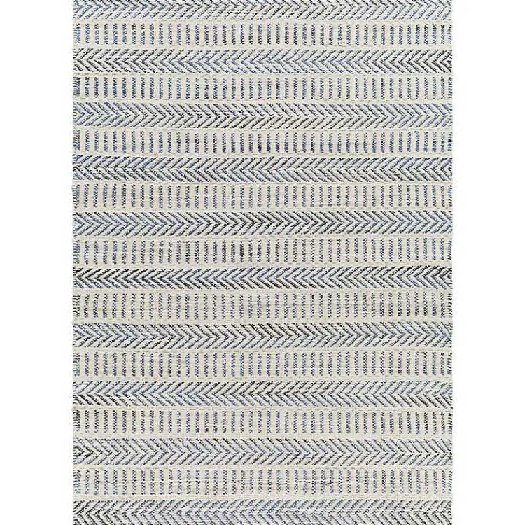 Kirklands Home Blue and White Chevron Jute Area Rug, 8x10 Discount