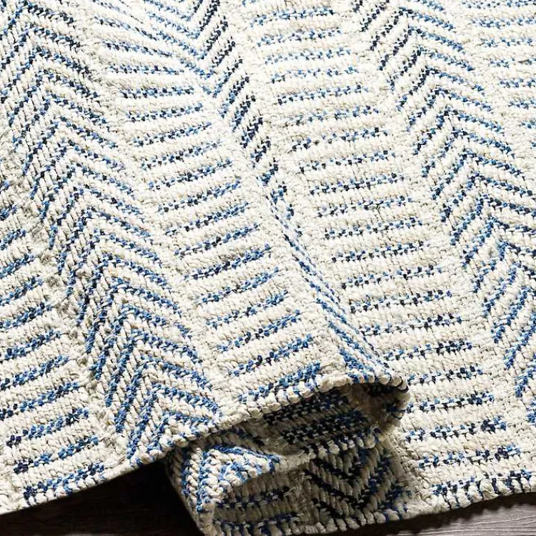 Kirklands Home Blue and White Chevron Jute Area Rug, 8x10 Discount