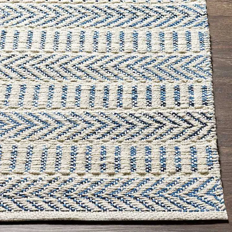 Kirklands Home Blue and White Chevron Jute Area Rug, 8x10 Discount