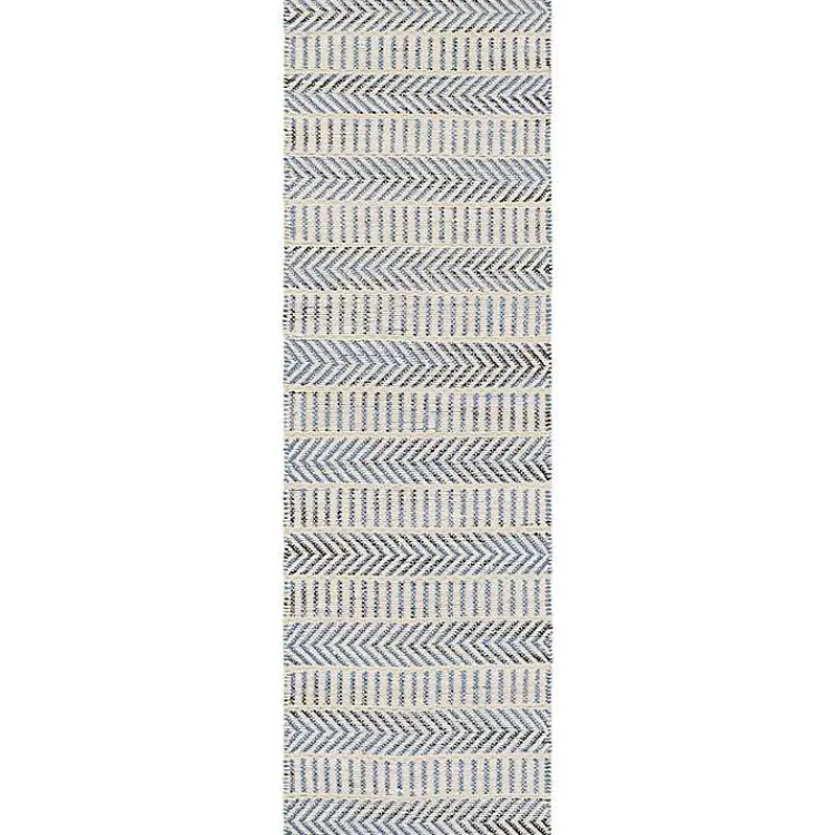 Kirklands Home Blue and White Chevron Jute Runner, 2x8 Best