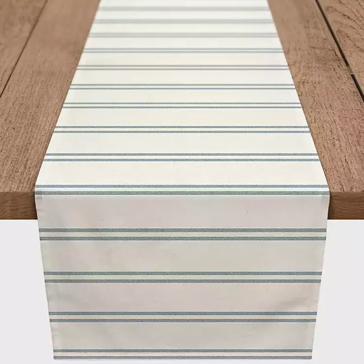 Kirklands Home Blue and White Country Stripe Table Runner, 90 in. Hot