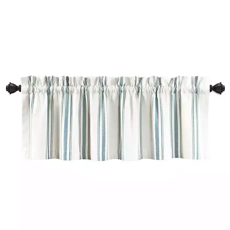 Kirklands Home Blue and White Farmhouse Stripe Valance Sale