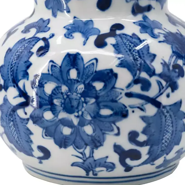 Kirklands Home Blue and White Floral Ceramic Pitcher New