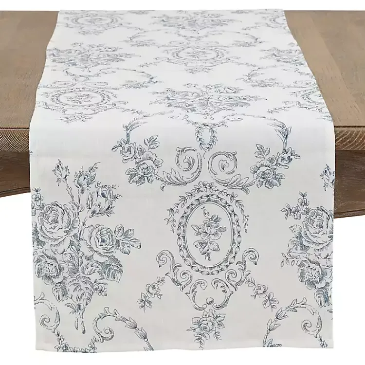 Kirklands Home Blue and White Floral Table Runner, 120 in. Hot