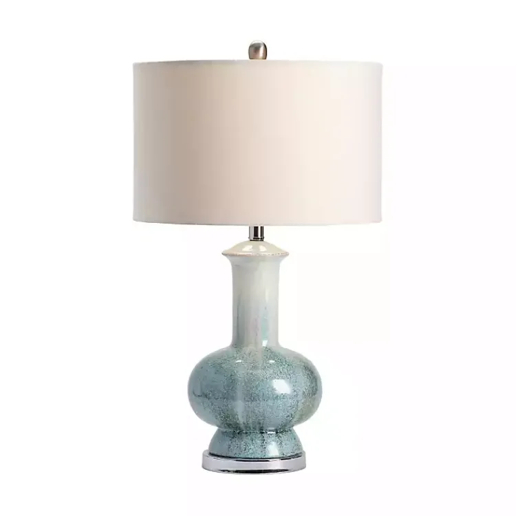 Kirklands Home Blue and Ombre Ceramic Table Lamp White New