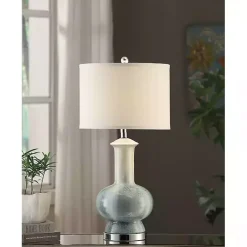 Kirklands Home Blue and Ombre Ceramic Table Lamp White New