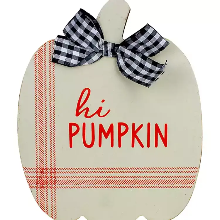 Fall>Kirklands Home Blue and White Pumpkin Tabletop Signs, Set of 2