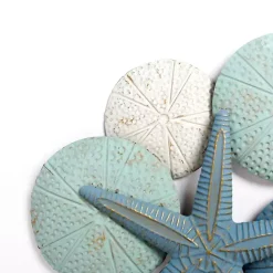 Kirklands Home Blue and White Seashells Metal Wall Plaque Sale