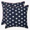 Kirklands Home Blue and White Stars Outdoor Pillows, Set of 2 Clearance