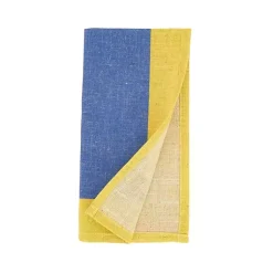 Kirklands Home Blue and Yellow Colorblock Napkins, Set of 4 Clearance
