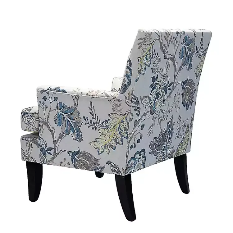 Kirklands Home Blue and Yellow Floral Upholstered Accent Chair Hot