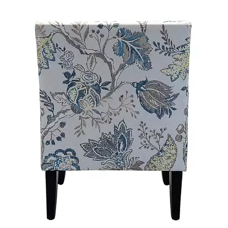 Kirklands Home Blue and Yellow Floral Upholstered Accent Chair Hot