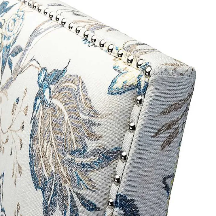 Kirklands Home Blue and Yellow Floral Upholstered Accent Chair Hot