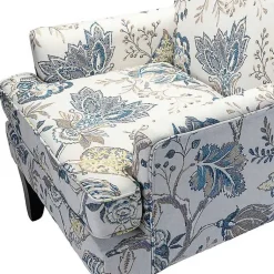 Kirklands Home Blue and Yellow Floral Upholstered Accent Chair Hot