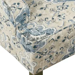 Kirklands Home Antiqued Medallion Swoop Arm Accent Chair Blue Clearance