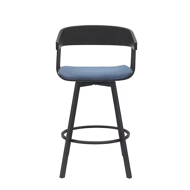 Kirklands Home Athena Swivel Counter Stool Blue Outlet