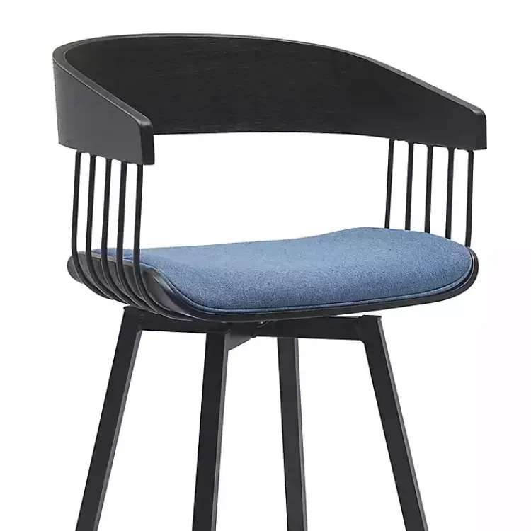 Kirklands Home Athena Swivel Counter Stool Blue Outlet