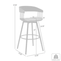 Kirklands Home Athena Swivel Counter Stool Blue Outlet