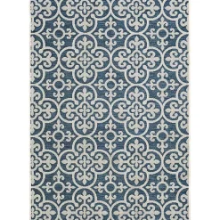 Kirklands Home Blue Auckland Tile Outdoor Area Rug, 7x9