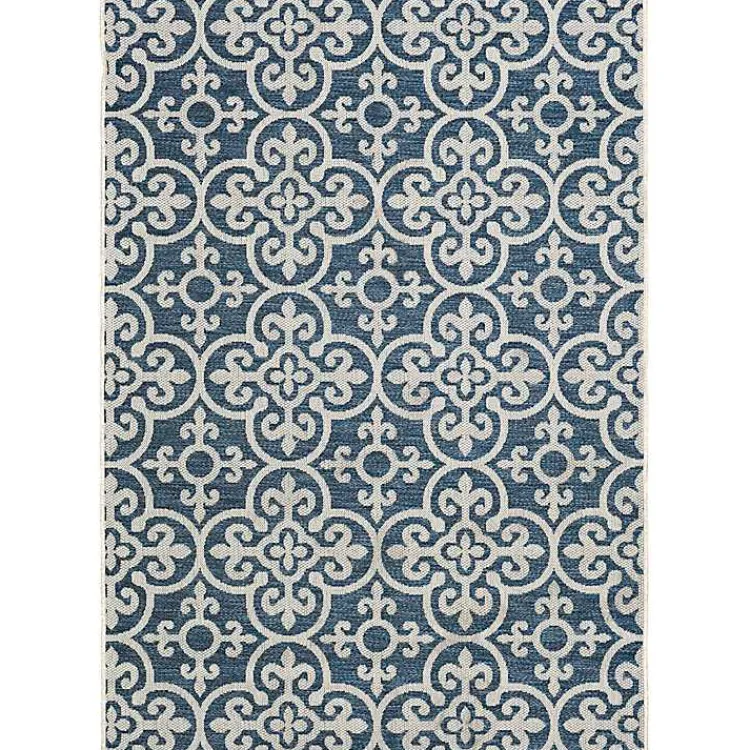 Kirklands Home Blue Auckland Tile Outdoor Area Rug, 7x9