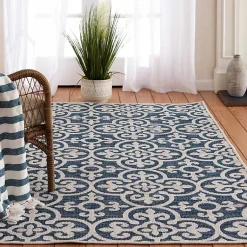 Kirklands Home Blue Auckland Tile Outdoor Area Rug, 7x9