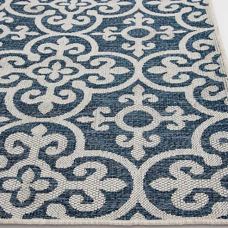 Kirklands Home Blue Auckland Tile Outdoor Area Rug, 7x9