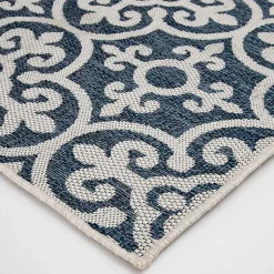Kirklands Home Blue Auckland Tile Outdoor Area Rug, 7x9