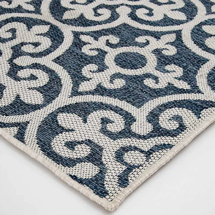 Kirklands Home Blue Auckland Tile Outdoor Area Rug, 7x9