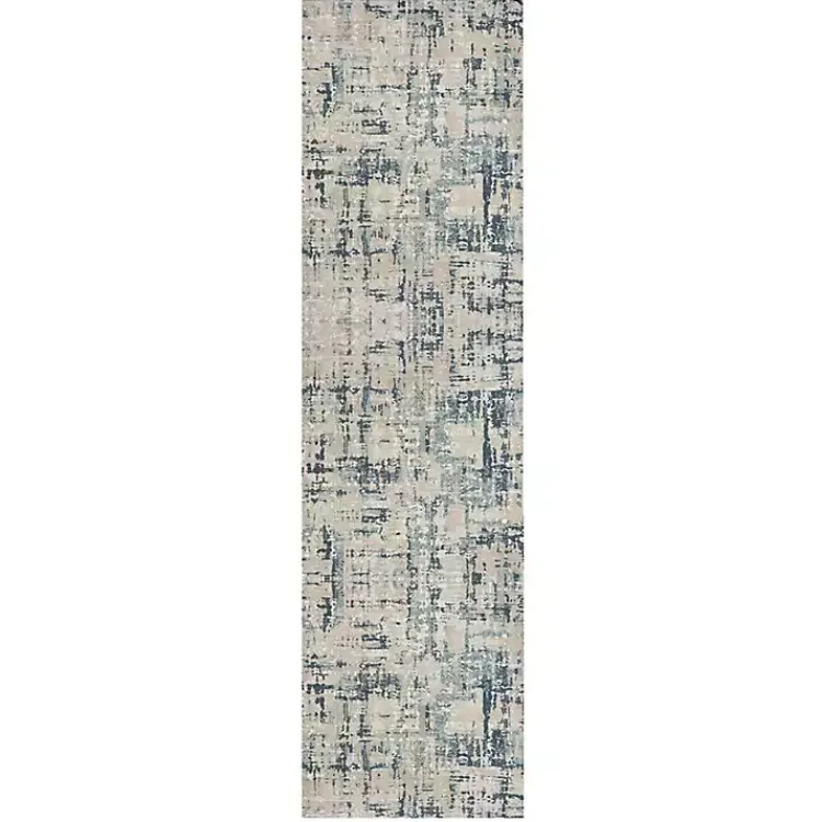 Kirklands Home Blue Avalon Abstract Pattern Area Rug, 3x8 Hot