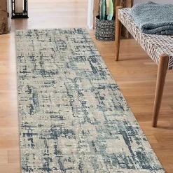 Kirklands Home Blue Avalon Abstract Pattern Area Rug, 3x8 Hot