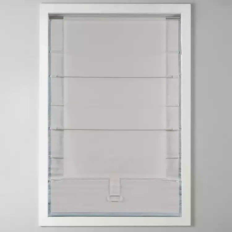 Kirklands Home Basketweave Cordless Roman Shade, 33 in. Blue Discount