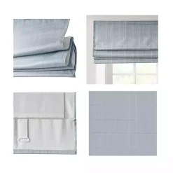 Kirklands Home Basketweave Cordless Roman Shade, 35 in. Blue