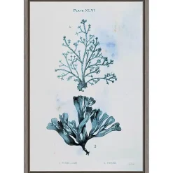 Kirklands Home Blue Bay Coral Framed Canvas Art Print Clearance